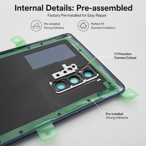 กระจกหลังสำหรับ Samsung Note 10 Plus ฝาครอบแบตเตอรี่ ฝาหลัง ตัวเรือน สำหรับ Samsung Note 10 พร้อมชิ้นส่วนเลนส์กล้อง - Product Image 3