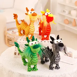 Neujahr Maskottchen Plüsch tier Gefüllte Drachen puppe Chinesischer Tang Anzug Kawaii Plüsch Drachens pielzeug