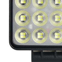 Phare de travail LED carré Hongjin 4,3 pouces 64 LED 6000K Combo Beam 64W 12/24V tout-terrain en aluminium et acrylique avec garantie d'un an
