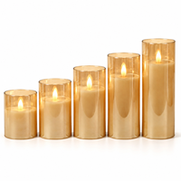 Ensemble de bougies LED sans flamme en verre avec télécommande, minuterie et effet de flamme vacillante pour la décoration de la maison, des mariages et des fêtes