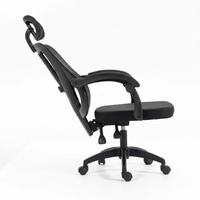 Chaise de bureau à dossier haut en maille avec accoudoirs articulés réglables en hauteur par vérin à gaz, design minimaliste pour la maison, le bureau ou l'appartement