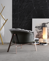 Fauteuil de salon de luxe avec structure métallique, chaise longue pour salon, fauteuil de balcon