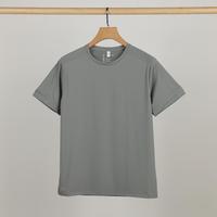 T-shirt Homme Col Rond Manches Courtes en Nylon/Spandex - 190 GSM, Tricot Uni, Imprimé par Transfert Thermique, Anti-Plis, Respirant, Séchage Rapide