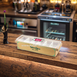 Plastic <strong>Bar</strong> <strong>Condiment</strong> <strong>Caddy</strong> 3/4/5/6 Compartment Sauce <strong>Caddy</strong> Snacks Tray <strong>Condiment</strong> Holders - Product Image 6