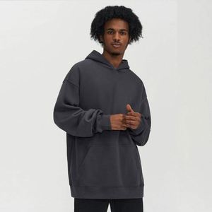 H5454 Fabricant de vêtements pour hommes à Guangzhou, vente en gros, sweats à capuche personnalisés en coton mélangé 380 g/m² doublés de polaire - Product Image 5
