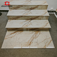 Carreaux de sol/mur en porcelaine brillante moderne de 1200x470 mm, épaisseur 10 mm, texture marbre en arc circulaire à 180 degrés, antidérapants pour usage hôtelier