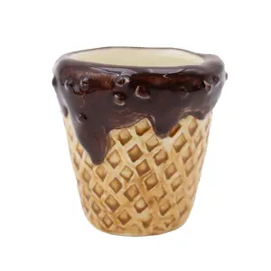 Toptan özelleştirmek logosu 2oz 3oz benzersiz porselen tequila mini tumbler kupası shot bardakları seramik dondurma waffle koni atış cam
