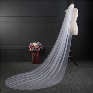 <span class=keywords><strong>Accesorios</strong></span> Elegantes para <span class=keywords><strong>Boda</strong></span>, Velo de Novia de 3 Metros, 1 Capa y 2 Capas, Color Blanco Marfil, Velo de Novia Sencillo con Peine - Product Image 3