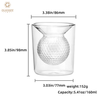 Verre à whisky de golf de 160 ml, logo personnalisé, verre à balle de golf, gobelet à boisson, cadeaux pour les ivres