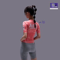 Maillot de cyclisme personnalisé pour femme de haute qualité, manches courtes, sans coutures, en polyester léger, respirant, anti-transpiration, extensible dans quatre directions