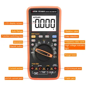 Multimètre numérique multifonction Victor Ruoshui 15B 17B MAX 1000V True RMS avec protection par fusible - Product Image 3