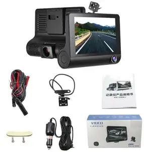 4 "pulgadas HD 1080P 3 de la lente del coche DVR Dash Cam vehículo grabador de vídeo retrovisor cámara de 170 grados