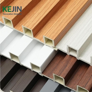 Panel de pared moderno WPC compuesto de madera acanalada <span class=keywords><strong>Louvre</strong></span> para decoración interior Material impermeable y para uso en exteriores - Product Image 6