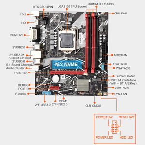 คุณภาพดีที่สุด B75 เมนบอร์ดเดสก์ท็อป LGA 1155 ช่องเดียว DDR3 USB 3.0 B75 Lga1155 เมนบอร์ด Lga1155 เมนบอร์ดคอมพิวเตอร์ Q - Product Image 4