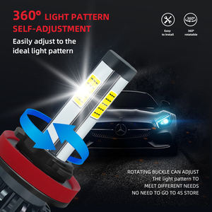 Faros delanteros LED SFIDA <span class=keywords><strong>T4</strong></span> 6000K para coche con embalaje personalizado-Se adapta a bombillas de faro H4, H7, 9005, 9006, H11, HB3 - Product Image 4