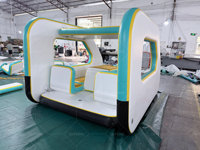 Bateau gonflable commercial, yacht de loisirs flottant à structure Drop Stitch
