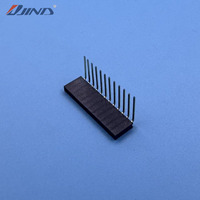 Conector Hembra de Una Fila en Ángulo Recto JINDA Tipo Y de 2.54mm y 12 Pines para Aplicaciones en PCB, Tipo de Conexión en Tubo