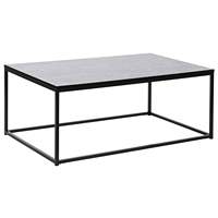 Table basse en MDF et métal 100cm X 60cm X 40cm, aspect marbre noir