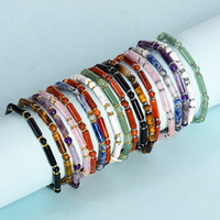 Bracelet Bohème en Pierres Naturelles et Perles Rondes, Cristal Turquoise Multicolore, Bijou Délicat