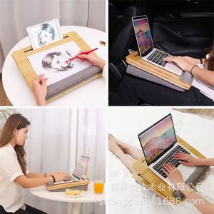 Cross-border wooden lap table, <b>computer</b> <b>desk</b>, bed table, adjustable portable lap table, car <b>computer</b> <b>desk</b> - Product Image 4