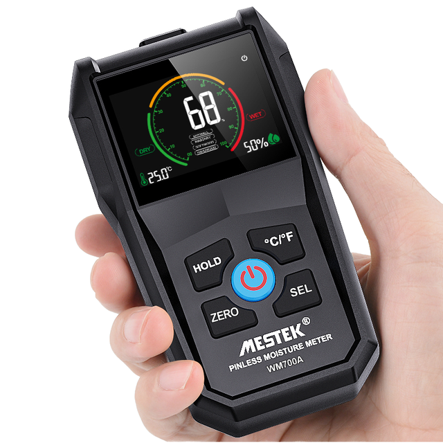 WM700A Digital Hygrometer Non-Invasive Building Material and Wood Moisture Meter Hygrometer Tester