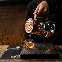 Théière en verre borosilicate vintage de luxe léger, résistante à la chaleur, avec filtre à une touche pour la séparation thé-eau, idéale pour le télétravail