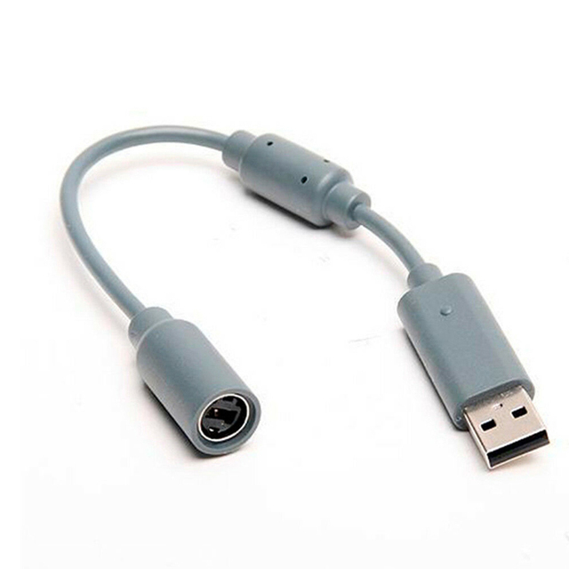 For 360 Breakaway Extension USB Cable for Controller-23cm Length Gray & Black