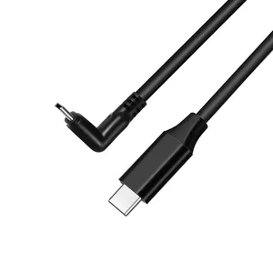 Câble de charge rapide USB C à C en plastique PVC en forme de L 1M 100W à 90 degrés en aluminium 5A avec blindage de tresse pour longueurs de voitures