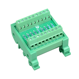 Módulo de distribución de resistencia de montaje en riel DIN de 9 canales 10R a 10 M Ohm 1/4W Placa de ruptura de resistencia - Product Image 1
