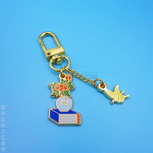 Porte-clés rotatif en métal Kermit Psyche, alliage de zinc, finition cuivre antique, durable, cadeau d'affaires, anneau porte-clés - Product Image 4