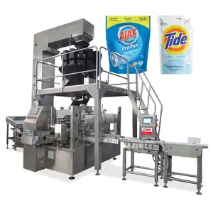 Otomatik Doypack Stand up emzikli kese sıvı çamaşır deterjanı dolum sızdırmazlık Premade kese paketleme makinesi plastik ambalaj