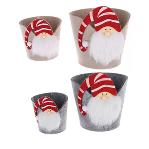 Cesta de fieltro 3D para decoración <span class=keywords><strong>navideña</strong></span>, bolsas de almacenamiento con diseño de Papá Noel y suecos, <span class=keywords><strong>2022</strong></span> - Product Image 4