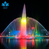 Fontaine d'eau flottante musicale de luxe en acier inoxydable pour extérieur, prix bas, design pour plaza, jardin, centre commercial