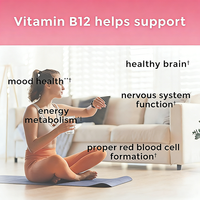 Complément alimentaire en gommes à la vitamine B12 à haute puissance, saveur cerise, végétalien, sans sucre, 1000 mcg, marque privée OEM, pour l'énergie et le système nerveux