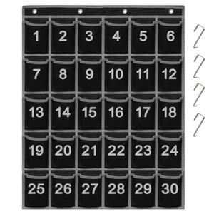 Organizador Colgante Plegable de 30 Bolsillos para Aula, con Espacio para Teléfonos Celulares y Calculadoras, para Archivos Escolares - Product Image 1