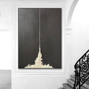 Peinture abstraite contemporaine sur toile encadrée, texture neutre, pour salon, hôtel et décoration murale commerciale - Product Image 2