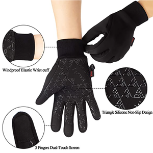 Özel kış kadın erkek dokunmatik eldiven rüzgar geçirmez bisiklet kış sıcak koşu diğer spor eldiven - Product Image 6