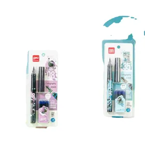 Deli A943 Beginner Pen Correction Grip EF Bright Tip Erasable Pure Blue Practice Pen