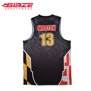 เสื้อบาสเก็ตบอลดีไซน์สีฟ้า - Product Image 6