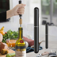 Tire-bouchon à air comprimé portable 2 en 1 en acier inoxydable, ouverture facile, pompe à air, ouvre-bouteille à vin, décapsuleur, coupe-capsule, ensemble de bar