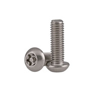 Vis antivol en acier inoxydable 304 à tête Torx en forme de fleur de prunier avec pilier, tête ronde Torx avec goupille
