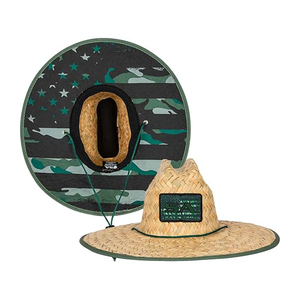 Sombreros de Paja Personalizados con Parche de Surf para Hombre y Mujer, Sombrero de Salvavidas Clásico con Protección Solar UPF 50+ y Tela Impresa Debajo del Sombrero de Playa - Product Image 2