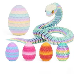 Figurines d'action en plastique imprimées en 3D, jouets œufs de serpent, figurines d'anime créatives anti-stress, ornements de bureau rotatifs et mobiles, cadeau - Product Image 2