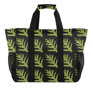Sac de transport multifonction pliable Aloha Collection, motif feuilles de palmier tropicales et feuilles de fougère, panier à linge avec poignée - Product Image 2