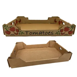 Recycled manufacturer custom logo cardboard dry fruits and vegetables packaging box tomato carton packing boxes