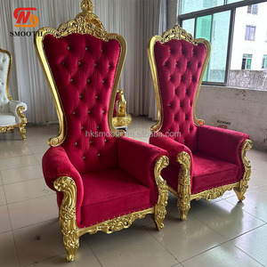 SMOOTH Indian Wedding Hotel Banquet Hall Decorative Lounge Burgundy Velvet Sofa - Product Image 5