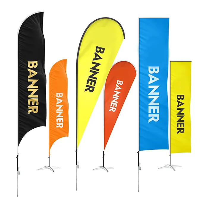 Flying Tear Drop Banner Publicidad Beach Flagpole Venta Ahora Open House Car Wash Swooper Bandera de plumas personalizada con punta de base