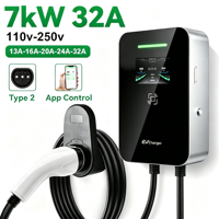 Chargeur AC EV à courant réglable OEM 7-22kW, type vertical, Type 1, Type 2, GB/T, CCS1, CCS2, pour usage domestique et commercial, compatible BYD Tesla, garantie 18 mois