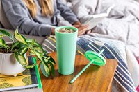 Bouteille d'eau froide en plastique transparent de 24oz avec paille et couvercle, gobelet à paroi unique, gobelet à boire réutilisable en vrac