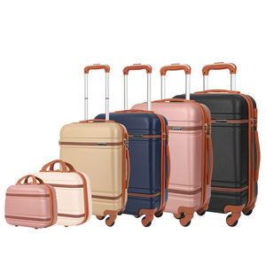 विंटेज हार्ड शेल कैरी-ऑन सूटकेस सामान सेट पीसी बोर्डिंग केबिन ट्रॉली - Product Image 2